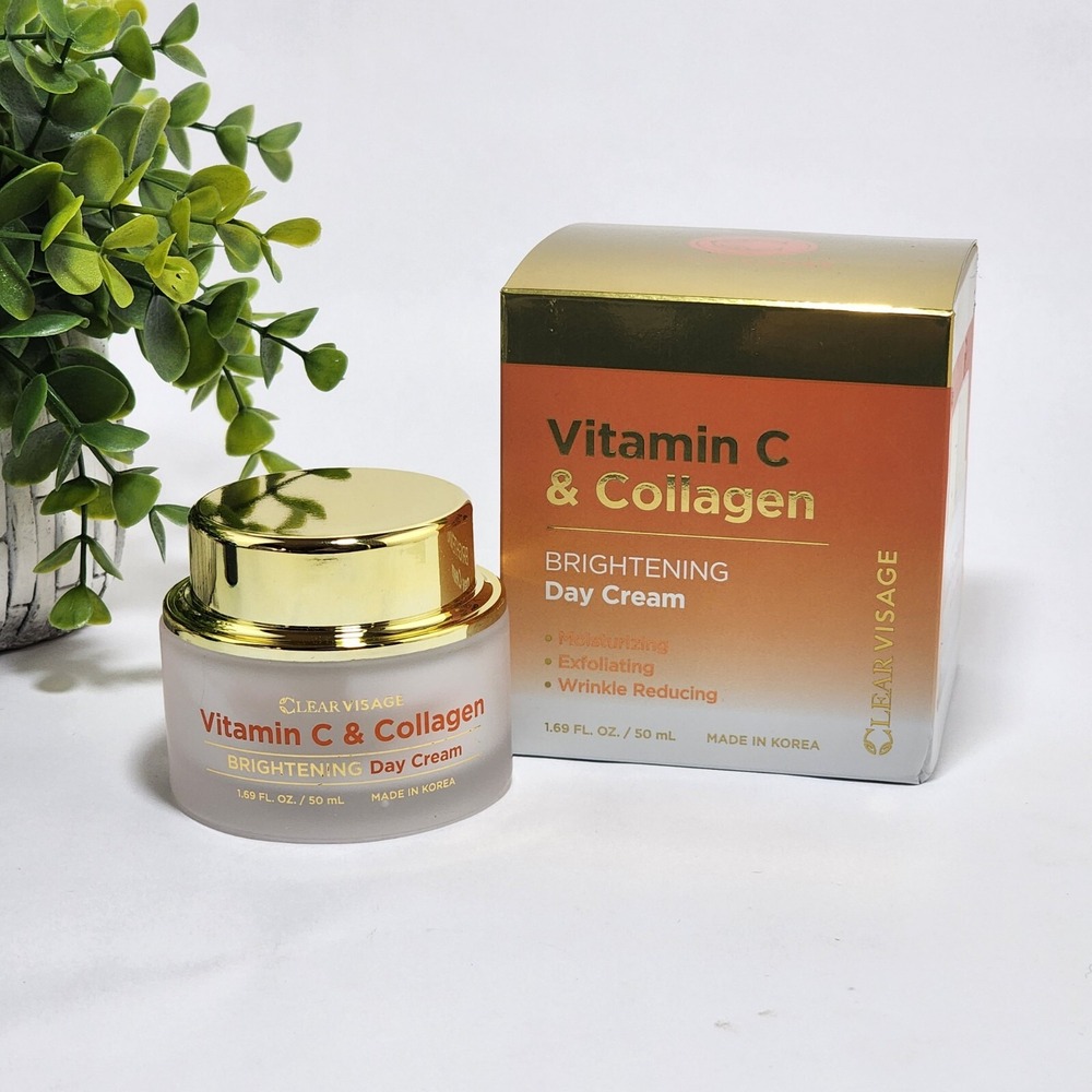Clear Visage Vitamin C & Collagen Brightening Day Cream for Wrinkles 1.69 fl oz